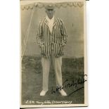 Lionel Holmes Wood Troughton. Kent & M.C.C. 1907-1923. Sepia real photograph postcard of