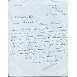 Edward Joseph 'Ted' Drake. Hampshire 1931-1936. Single page handwritten letter from Drake to a