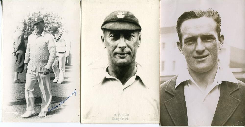 Hampshire C.C.C. c1930s. Two original mono real photograph plain back postcards of Alec Kennedy (