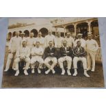 Warwickshire C.C.C. 1924. Excellent original sepia photograph of the Warwickshire team, seated and