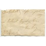 John George Brabazon Ponsonby, 5th Earl of Bessborough. Original signed free-front envelope to