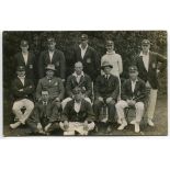 Nottinghamshire C.C.C. 1924. Sepia real photograph postcard of the Nottinghamshire team seated and