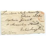 Robert Brudenell, 6th Earl of Cardigan. Original signed free-front envelope to Captain Grant of