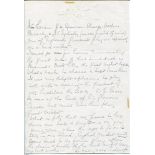 Edward Maynard Ashcroft. Derbyshire 1897-1906. Two page handwritten letter in ink from Ashcroft to