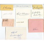 England Test and County players 1920s-1950s. Twelve signatures, the majority on card, some on