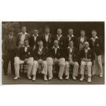 Nottinghamshire C.C.C. 1934. Sepia real photograph postcard of the Nottinghamshire team seated and