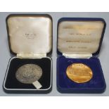 Cricket medals. Two commemorative medals in original presentation cases. 'Lord's Cricket Ground 1983