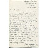 Arthur Fielder. Kent & England 1900-1914. Single page handwritten letter from Fielder to a Mr