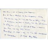 Harry Surtees Altham. Oxford University, Surrey & Hampshire 1909-1923. Two page handwritten letter