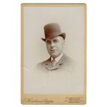 Robert Arthur Thoms. Excellent cabinet card photograph of Robert Thoms, wearing shirt, tie and