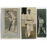 Surrey C.C.C. Three photographs signed by Surrey players. Signatures are H.D.G. Leveson-Gower, E.W.