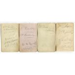 Cricketer's signatures 1909. Five album pages nicely signed in pencil by twenty seven players from