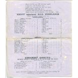 Albert Craig. Broadsheet, probably published during the Kent v Sussex match played at Gravesend,