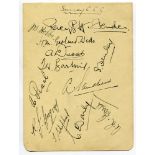 Surrey C.C.C. and Essex C.C.C. 1928. Album page nicely in ink by thirteen Surrey players, and to