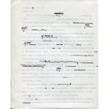 John Arlott. Original typed three page manuscript for an article for The Guardian newspaper.