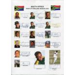 South Africa and Zimbabwe Tours. Four unofficial autograph sheets with printed titles and players'