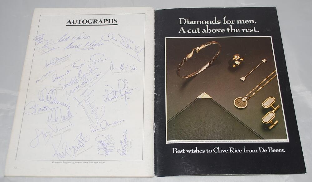 Nottinghamshire C.C.C. 1980s. Selection of signed press and copy colour photographs, biography and