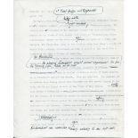 John Arlott. Original typed three page manuscript for an article for The Guardian newspaper with