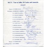 M.C.C. tours to India, Pakistan & Ceylon 1972/73 and India, Sri Lanka & Australia 1976/77. Two