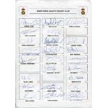 County autograph sheets. Eighteen unofficial autograph sheets, one for each first class county,