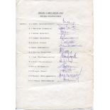 England autograph sheets. Three official autograph sheets including England v West Indies one day