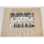 Warwickshire C.C.C. c1953. Official mono photograph of the Warwickshire team and officials, seated