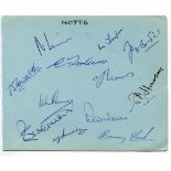 Nottinghamshire C.C.C. 1967. Album page nicely signed in ink by twelve Nottinghamshire players.