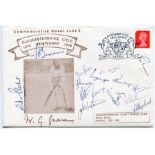 Signed county centenary commemorative covers. Official Gloucestershire C.C.C. Centenary 1870-1970