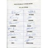 Worcestershire C.C.C. 1940s-2000s. Nine unofficial autograph sheets with printed titles and players'