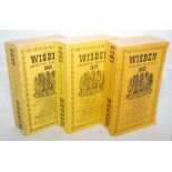 Wisden Cricketers' Almanacks 1952, 1954 and 1955. Original softbacks. Signed bookplate of Bob
