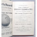 Wisden Cricketers' Almanack 1912. 49th edition. Original paper wrappers, bound in light brown