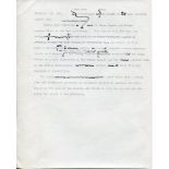 John Arlott. Original typed four page manuscript for an article for The Guardian newspaper. Arlott