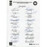 South Africa and Zimbabwe Tours. Five official autograph sheets with printed titles and players'