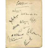 Essex C.C.C. 1935. Album page nicely signed in ink by eleven Essex players. Signatures include