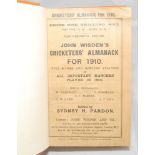 Wisden Cricketers' Almanack 1910. 47th edition. Original paper wrappers, bound in light brown