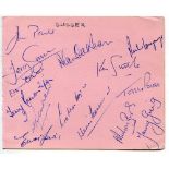 Sussex C.C.C. 1967. Album page nicely signed in ink by fourteen Sussex players. Signatures include