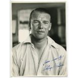 George Vernon Gunn. Nottinghamshire 1928-1950. Original mono press photograph of Gunn, head and