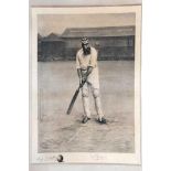 'W.G. Grace at the Wicket'. Original sepia photogravure, after Archibald Stuart Wortley 1890, of the