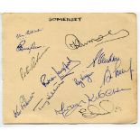 Somerset C.C.C. 1967. Album page nicely signed in ink by twelve Somerset players. Signatures include