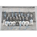 New Zealand tour to England 1973. Original mono press photograph of the New Zealand team seated