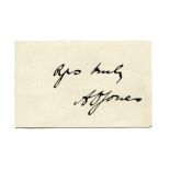 Arthur Owen Jones. Nottinghamshire & England 1892-1914. Excellent ink signature of Jones on good