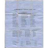 'Maidenhead Cricket Club 1872'. Original printed sheet dated April 1873 being the Club's annual