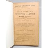 Wisden Cricketers' Almanack 1888. 25th edition. Original paper wrappers, bound in light brown