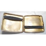 Cricket cigarette case. Attractive silver gilt lined cigarette case with engraved crossed bats and