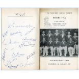 'The Northern Cricket Society High Tea to pay tribute to Yorkshire 1933-1939'. Official menu for the