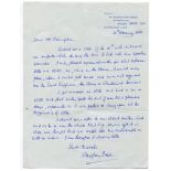 Godfrey James Bryan. Kent 1920-1933. Single page handwritten letter in ink from Bryan, dated 21st