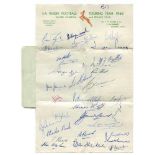 Rugby Union. South Africa tour to United Kingdom and France 1960/61. Official autograph sheet on '