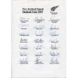 New Zealand Tours to England. Two official autograph sheets with printed titles and players' names