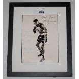 Floyd Patterson signed photograph. Sepia photograph of Patterson in boxing pose, signed to the