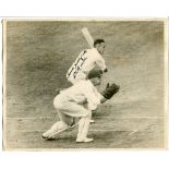 William Walter Keeton. Nottinghamshire & England 1926-1952. Original sepia press photograph of